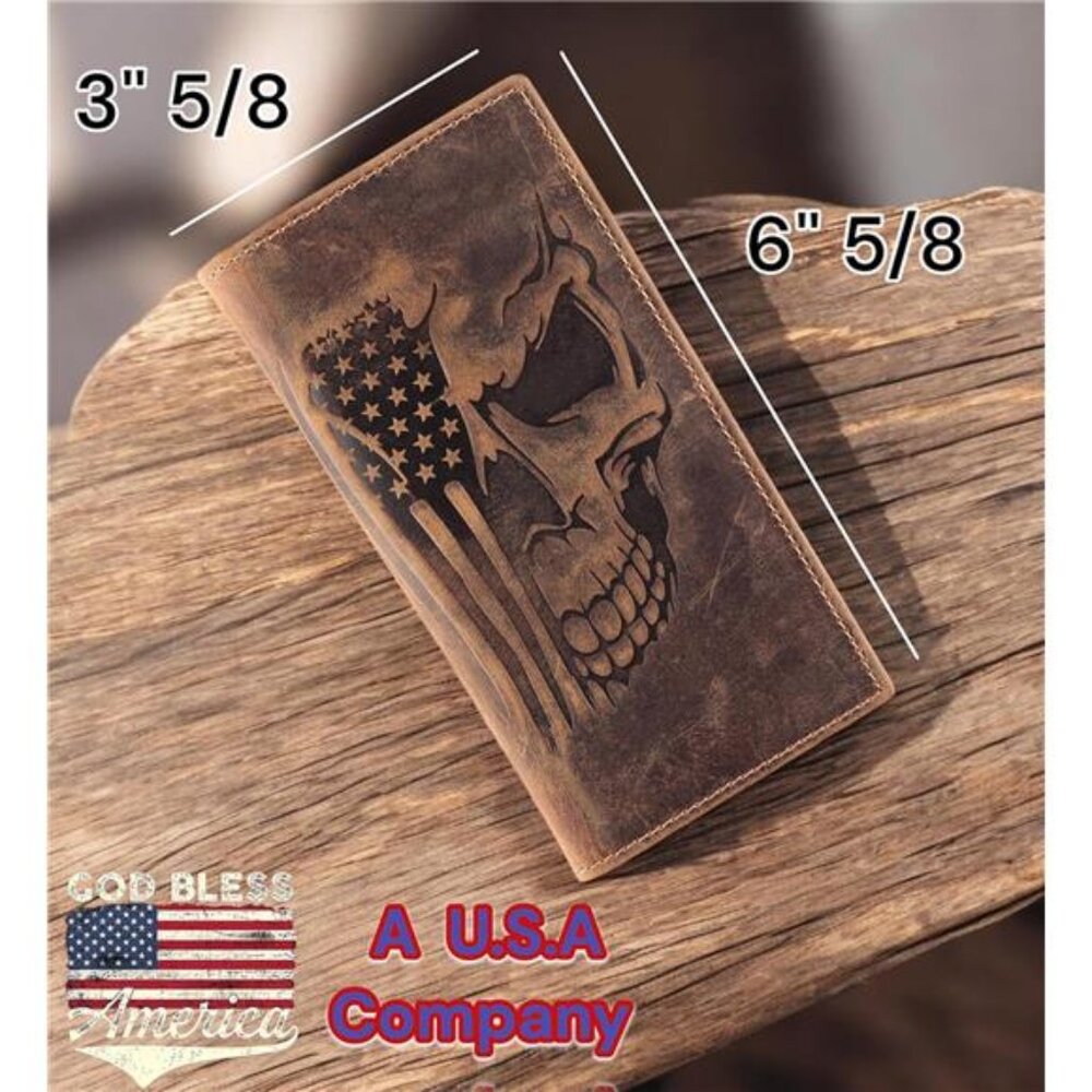 CLASSIC Men's RFID Vintage Look Genuine Leather Long Bifold Wallet - Picture 3 of 8